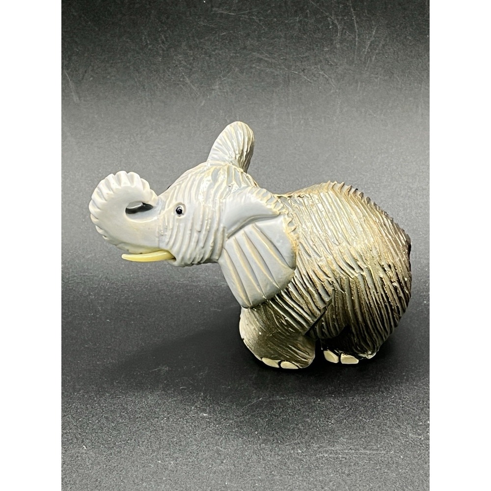 Vintage Handmade Clay Riconada Elephant w/ Tusks 3" Tall Signed Decorative